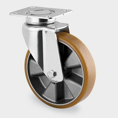Roulette pivotante TENTE-ROLLEN, roue Ø 160 mm, capacité de charge 600 kg, hauteur de construction 210 mm, A 92 Shore, 3640ITP160P63 Plat