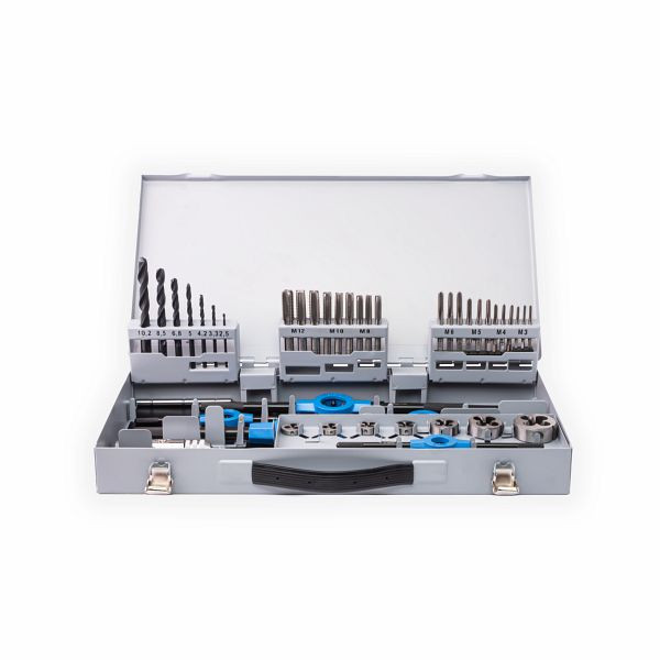 Assortiment de filetage GSR 45 pièces métriques M3 - M12 HSSG pour filetages intérieurs et extérieurs, 00708080