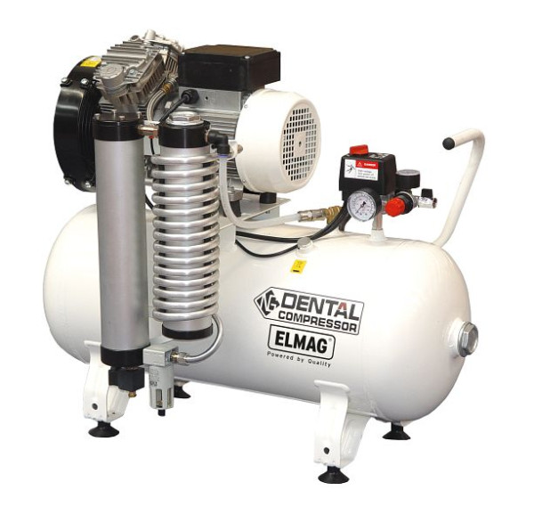 Compresseur dentaire ELMAG 350/8/50W - couché, EXTREME 3D 50L 2.00CV, avec sécheur par adsorption, 21111