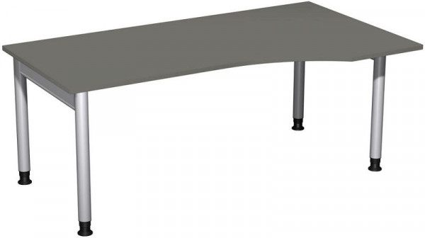 Bureau PC geramöbel droit, réglable en hauteur, 1800x1000x680-820, graphite/argent, N-657305-GS