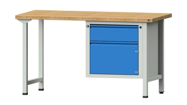 Établis ANKE Établi combiné, modèle 701 E, 1500 x 700 x 840 mm, RAL 7035/5012, BMP 40 mm, 510.500