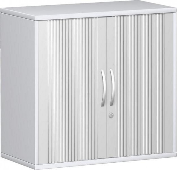 armoire à volets roulants geramöbel 1 étagère décorative, verrouillable, 800x425x768, argent/blanc, N-10Q208-SW