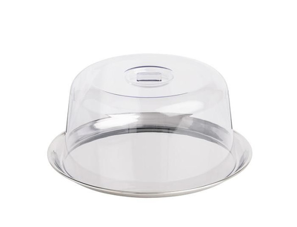 Plateau APS avec capot, Ø 27 cm, hauteur : 12,5 cm, ensemble composé de : Ø 27 cm, hauteur : 1,5 cm, poli brillant, Ø 23 cm, hauteur : 12 cm, 00827