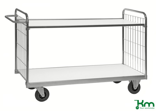 Kongamek Chariot latéral flexible série 9000, 2 roulettes pivotantes et 2 fixes avec freins, 1790 x 650 x 1025 mm, KM9000-2XLB