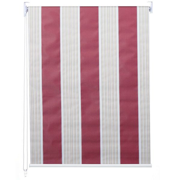Store enrouleur Mendler HWC-D52, store de fenêtre, store à tirage latéral, 60x160cm protection solaire occultant opaque, rouge/blanc/beige, 63289