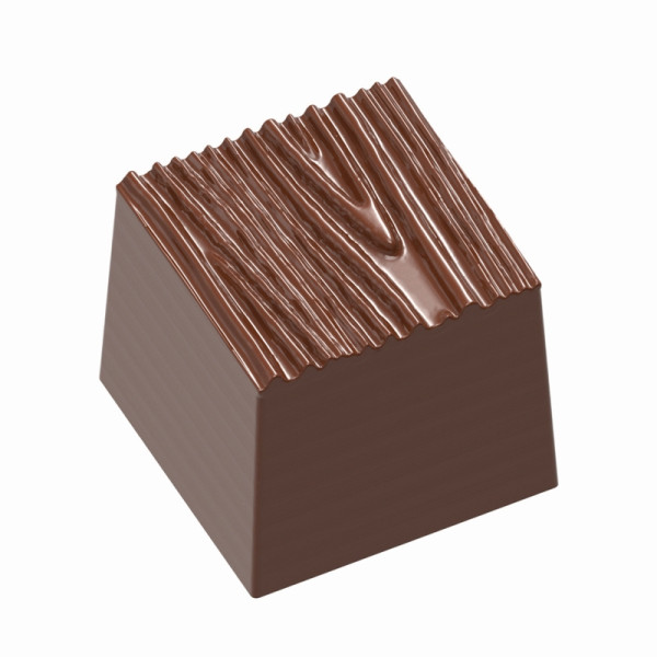 Moule à chocolat Schneider 275x135 mm, 22,5x22,5x19,5 mm, structure praliné bois, 421676