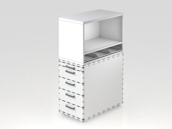 Étagère supérieure Hammerbacher pour conteneur SC blanc, 42,8x80x53 cm (LxPxH), VSCA1/W
