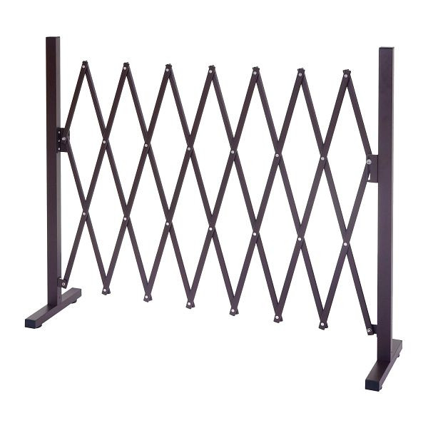 Barrière Mendler HWC-B34, treillis à ciseaux, grille de protection des animaux, extensible, marron aluminium, hauteur 103cm, largeur 27-207cm, 50930
