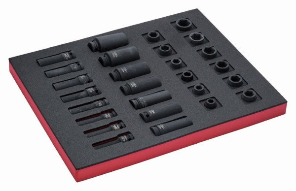 Insert Bahco 2/3, clé à douille électrique + accessoires 1/2", 27 pièces, FF1F2203