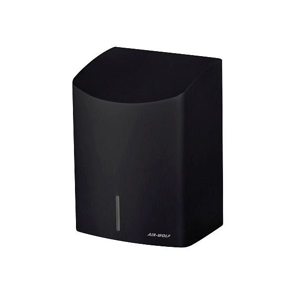 Sèche-mains Air Wolf, série M, H x L x P : 289 x 203 x 178 mm, acier inoxydable noir, 10-427