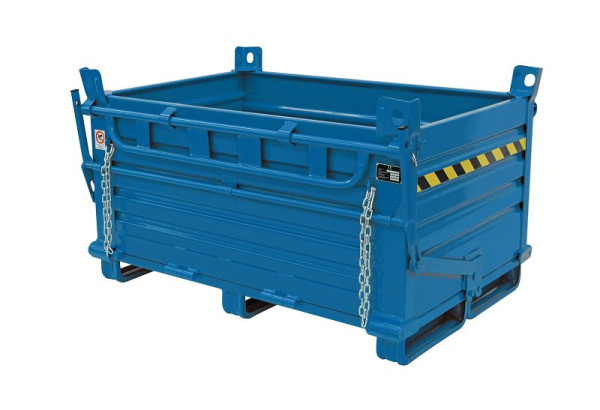 Sall Conteneur à Fond Pliable en Acier - 2 Rabats inférieurs SL2, 100 x 80 x 156 cm, Bleu, SL064H1300B