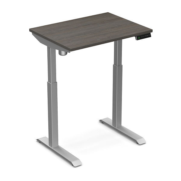 Bureau assis-debout Worktrainer StudyDesk (argent / chêne brun 80 x 60 cm), StD-xs-slv-bo