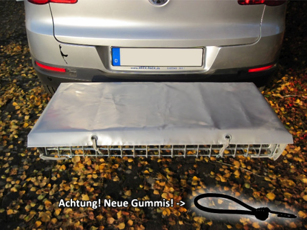 Bâche polyvalente pour sac arrière, couleur argent, avec caoutchoucs d'extension pour porte-bagages arrière de taille 1200 x 600 mm, 900371