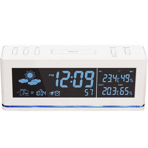 Réveil radio-piloté Technoline, horloge radio-pilotée DCF-77, dimensions : 62 x 62 x 20 mm, WS 6850