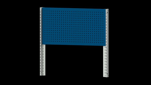 Structure de base des établis ANKE structure du système, 1250 x 107 x 1200 mm, RAL 7035/5010, 1 x hauteur de paroi perforée 650 mm, 340.343
