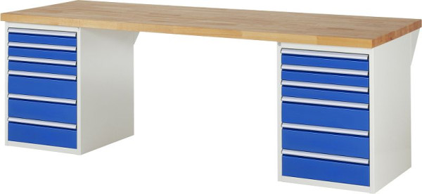Etabli RAU série 7000 - modèle 7515-3, L2500 x P900 x H890 mm, base système L2500 x P850 x H850 mm, 03-7515A3-259B4M.11
