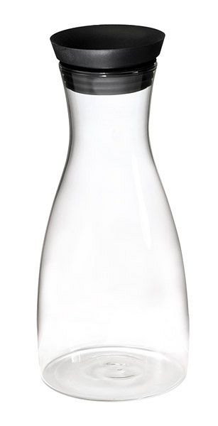 Carafe en verre APS, Ø 9,5 cm, hauteur : 29 cm, avec couvercle inox/silicone, 1 litre, 10766