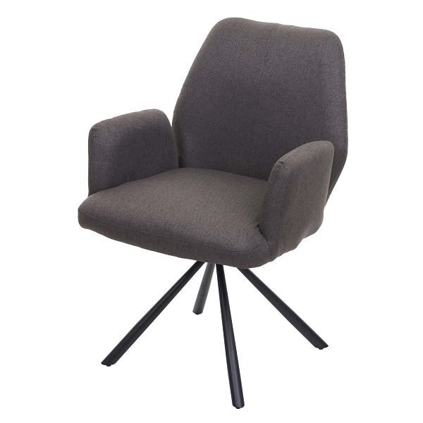 Chaise de salle à manger Mendler HWC-H71, chaise de cuisine, fauteuil, tissu/acier textile, gris-brun, 73937
