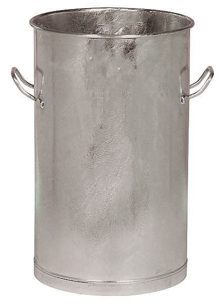 Poubelle cylindrique Renner 100 L, sans couvercle, Ø environ 440 mm, hauteur totale environ 840 mm, galvanisée à chaud, 2025-00