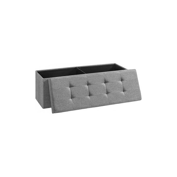 SONGMICS banc avec espace de rangement 110 cm gris clair, LSF77G