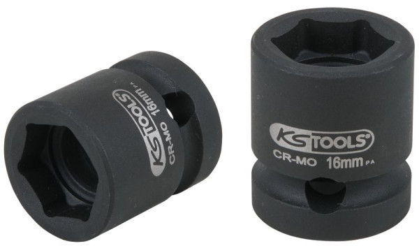 KS Tools Douille à chocs hexagonale 1/2", extra courte, 16,0 mm, 515.0063