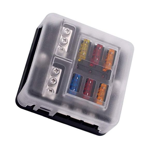 Porte-fusible 6 volets Offgridtec pour fusible à lame de véhicule avec affichage LED, 8-01-012826