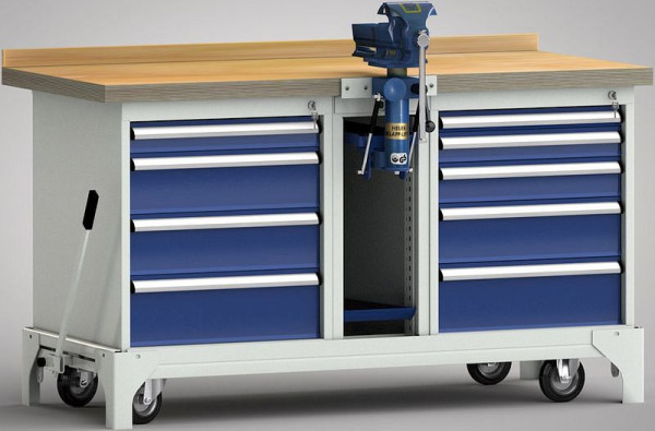 Etabli professionnel mobile KLW - 1700 x 700 x 871 mm L x l x H, WP797N-1700M45-E7020