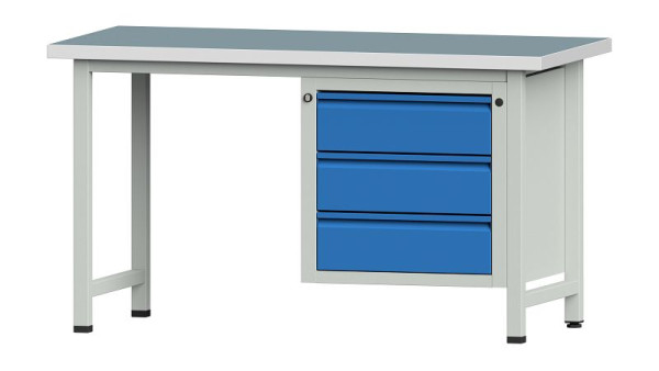 Établis ANKE Établi combiné, modèle 706 E, 1500 x 700 x 840 mm, RAL 7035/5012, UBP 40 mm, 510.520