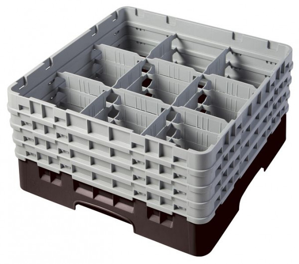 Panier de lavage Cambro 9 compartiments Camrack® 21,5 cm Marron, paquet de 2, 9S800167