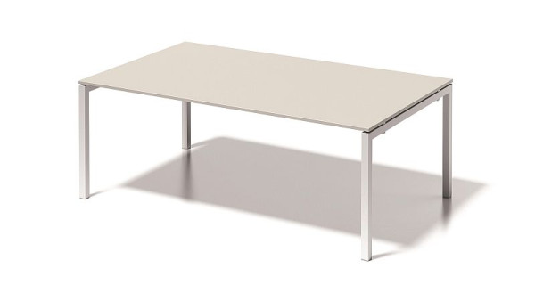 Poste de travail de direction/table de conférence Bisley Cito, structure en U fixe en hauteur 730 mm, H 19 x L 2000 x P 1200 mm, gris blanc/blanc signalisation, DUF2012GW396