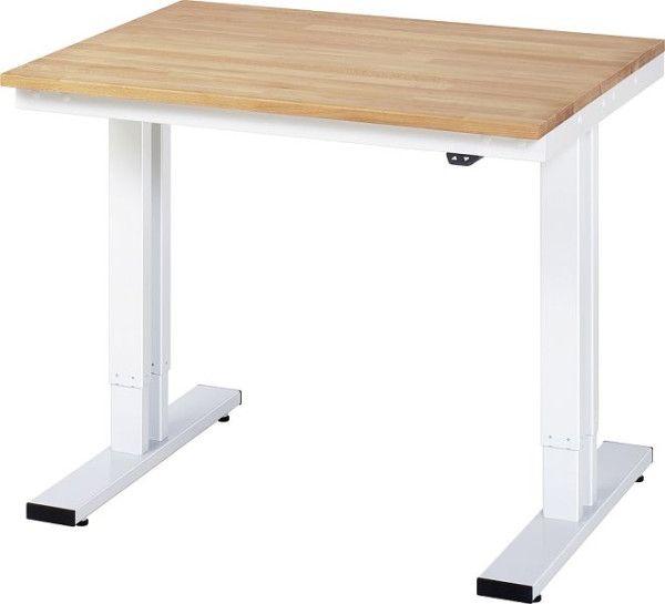 Table de travail RAU série adlatus 300 (réglable électriquement en hauteur), plateau en hêtre massif, 1000x720-1120x800 mm, 08-WT-100-080-B