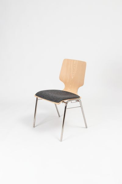 Chaise empilable Kaiser-Sitzmöbel KS23RV-N1SP2, forme : N1, structure : tube rond, assise rembourrée, avec connexion console-rangée, UE : 6 pièces, KS23RV-N1SP2