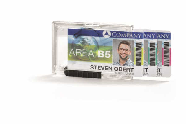 Porte-cartes DURABLE PUSHBOX TRIO, transparent, paquet de 10, 892019