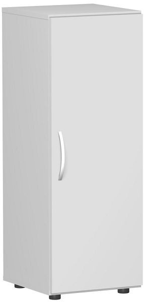 armoire à portes battantes geramöbel avec pieds, poignée gauche ou droite, amortisseur de porte inclus, 400x420x1104, gris clair/gris clair, S-343102-LL