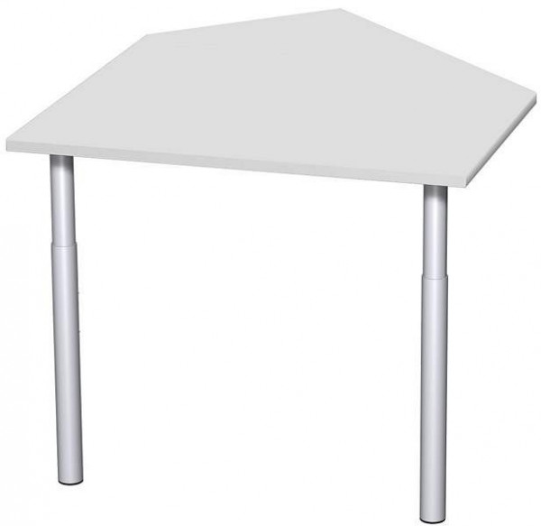 table d'extension de données geramöbel gauche avec pieds de support, matériel de liaison inclus, réglable en hauteur, 1060x1225x680-820, gris clair/argent, N-657005-LS