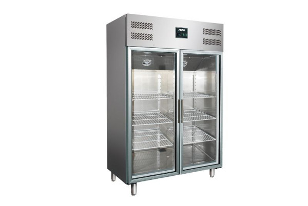 Réfrigérateur professionnel Saro avec porte vitrée - 2/1 GN modèle GN 1200 TNG, 323-3104