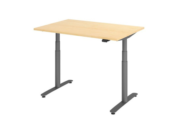Hammerbacher bureau assis-debout électrique 120x80cm érable/graphite, VXDLR12/3/G