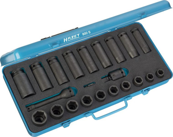Jeu de douilles tournevis Hazet, carré creux 12,5 mm (1/2 pouce), profil de traction à six pans creux, nombre d'outils : 23, 900S