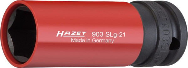 Hazet Impact Machine Tournevis Douille, Hexagonal, Carré Creux 12,5 mm, 21 mm, Montage sur Roue, Long, 903SLG-21