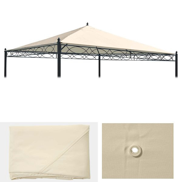 Couverture de rechange Mendler pour pergola de toit pavillon Cadiz 3x3m, crème, 50799
