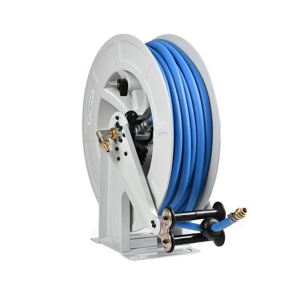 Enrouleur de tuyau Ebinger OSK 500 avec boîtier en plastique ABS, cadre et axe peints en acier, fluide : air comprimé, tuyau de 25 m, 3.500.103