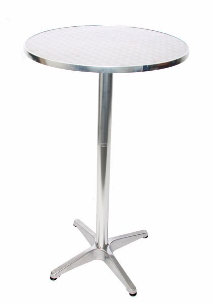 Table de bar en aluminium Mendler, réglable en hauteur 70/110cm, Ø=60cm, pliable, base en béton coulé, 11353