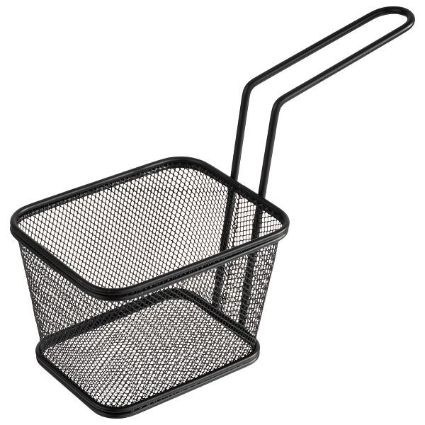 Panier de service APS, 13 x 10,5 x 9 cm, acier inoxydable, noir, poignée 13,5 cm, -SNACKHOLDER-, 40627