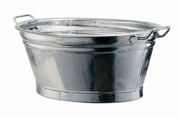 Baignoire ovale Renner 45 L, 600 mm x 520 mm, hauteur totale 280 mm, galvanisée à chaud, 2047-00