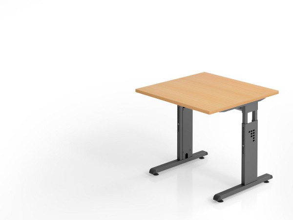 Bureau Hammerbacher OS08, 80 x 80 cm, plateau : hêtre, épaisseur 25 mm, chant ABS 2 mm, forme rectangulaire, VOS08/6/G