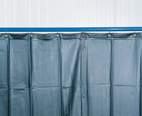 Rideau de protection contre les soudures ELMAG vert foncé, largeur : 1300 x hauteur : 2800x0,4 mm selon prEN 1598/1994, 55255