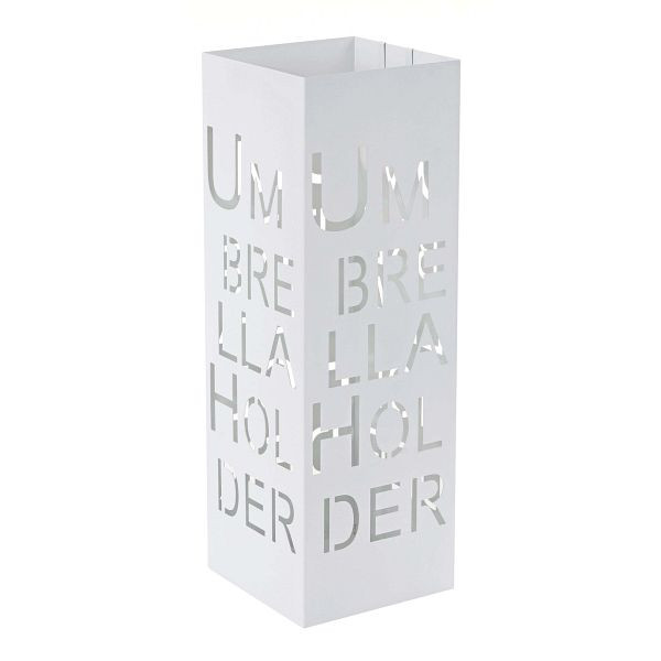 Mendler HWC-C78 porte-parapluie, porte-parapluie, porte-parapluie, porte-parapluie, carré 55cm, écriture, blanc, 66518