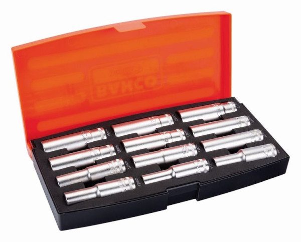 Jeu de clés à douille Bahco 1/2", version longue, 12 pièces, S1612L