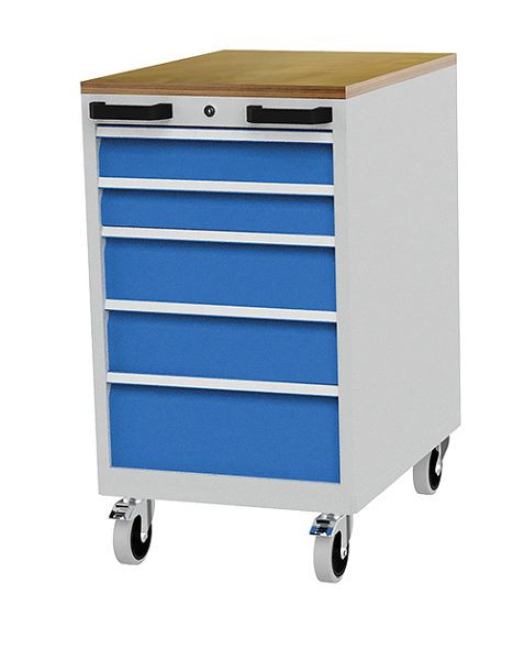 Armoire à tiroirs mobile Bedrunka+Hirth, R 18-24, nombre de tiroirs : 5, dimensions en mm (LxPxH) : 555 x 736 x 990, 04.10.05V-1