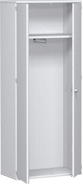 Armoire geramöbel avec support d'armoire coulissant, 1 étagère décorative, verrouillable, 800x425x1920, blanc/blanc, N-10AG508-WW